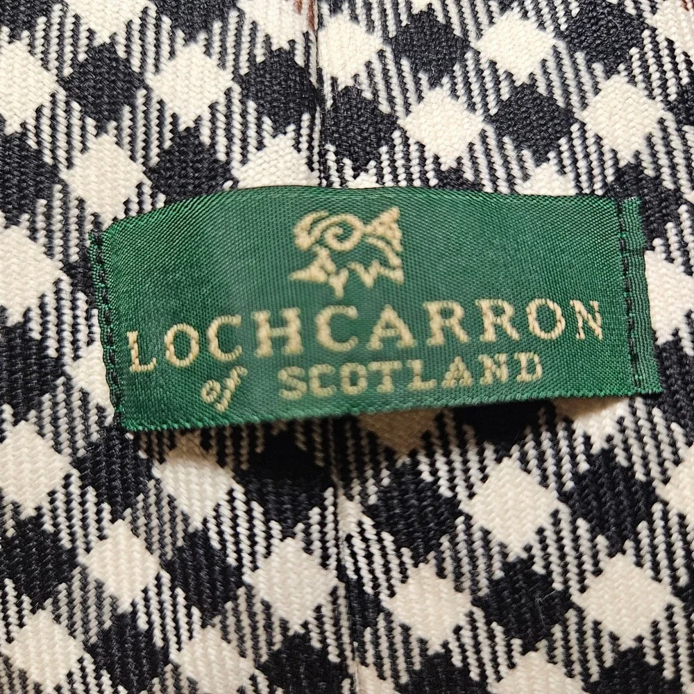 Lochcarron of Scotland Wool Gingham Plaid Tie Neck Tie‎ UK Corpcore Old Money